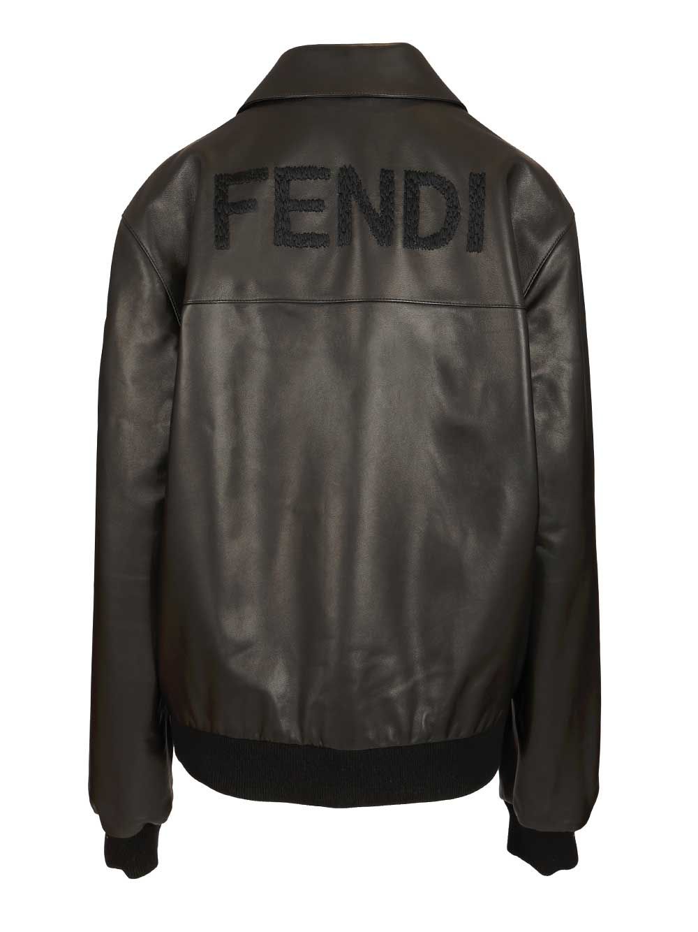 Fendi Blouson Leather Jackets - Black | b8db7028ac2e3edd12a4bf445353e80e88f57dec