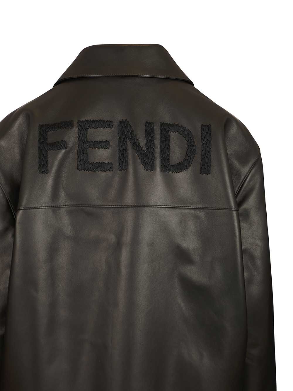 Fendi Blouson Leather Jackets - Black | 9cbc52889a502d7060df7944faad2c15f9a6c409