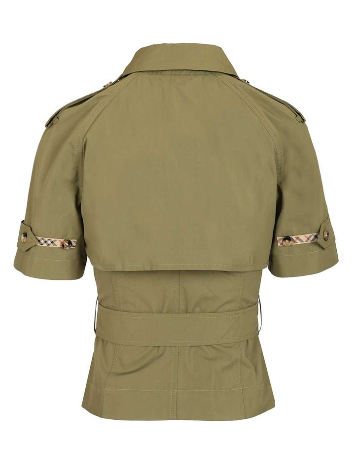 Burberry Cropped Trench Shirt In Cotton Poplin Shirts - Green | 15c36ae2bb0a40d12be010555ca91aea66cafac6