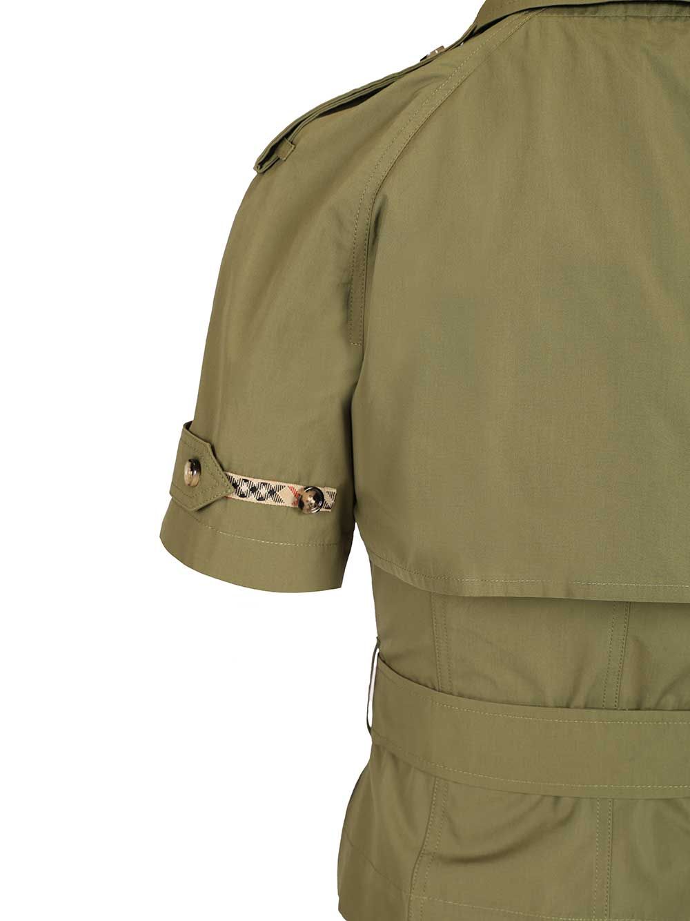 Burberry Cropped Trench Shirt In Cotton Poplin Shirts - Green | 2e63855fd8b3a51e1a3d1089ed9cb9b7ba3d4d10
