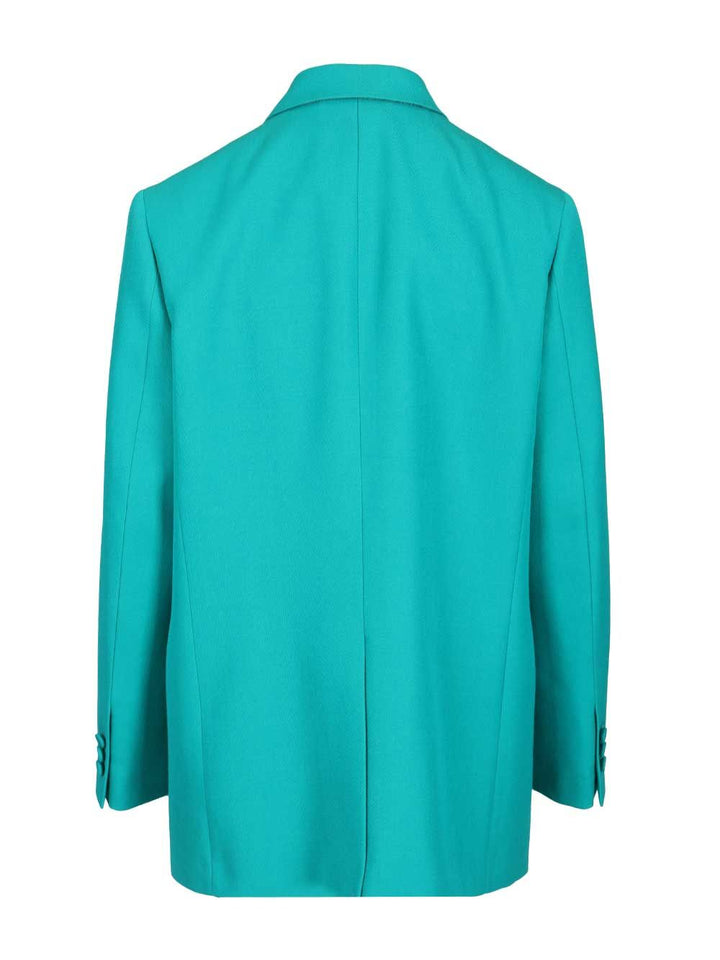 Fendi Grain De Poudre Wool Blazer Jackets - Light blue | e322cdf2ebe1e7418ec3e97f549bc16dcfc8cac6