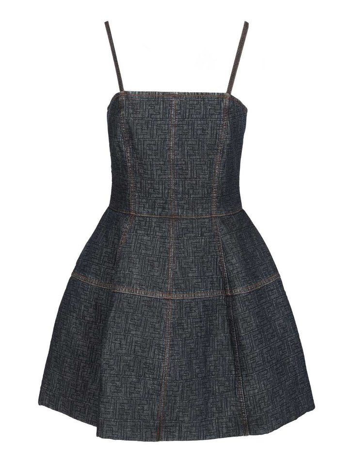 Fendi Ff Denim Dress Dresses - Blue | 549591fc719d3aa3608f1a66a915d0ae1bb95940