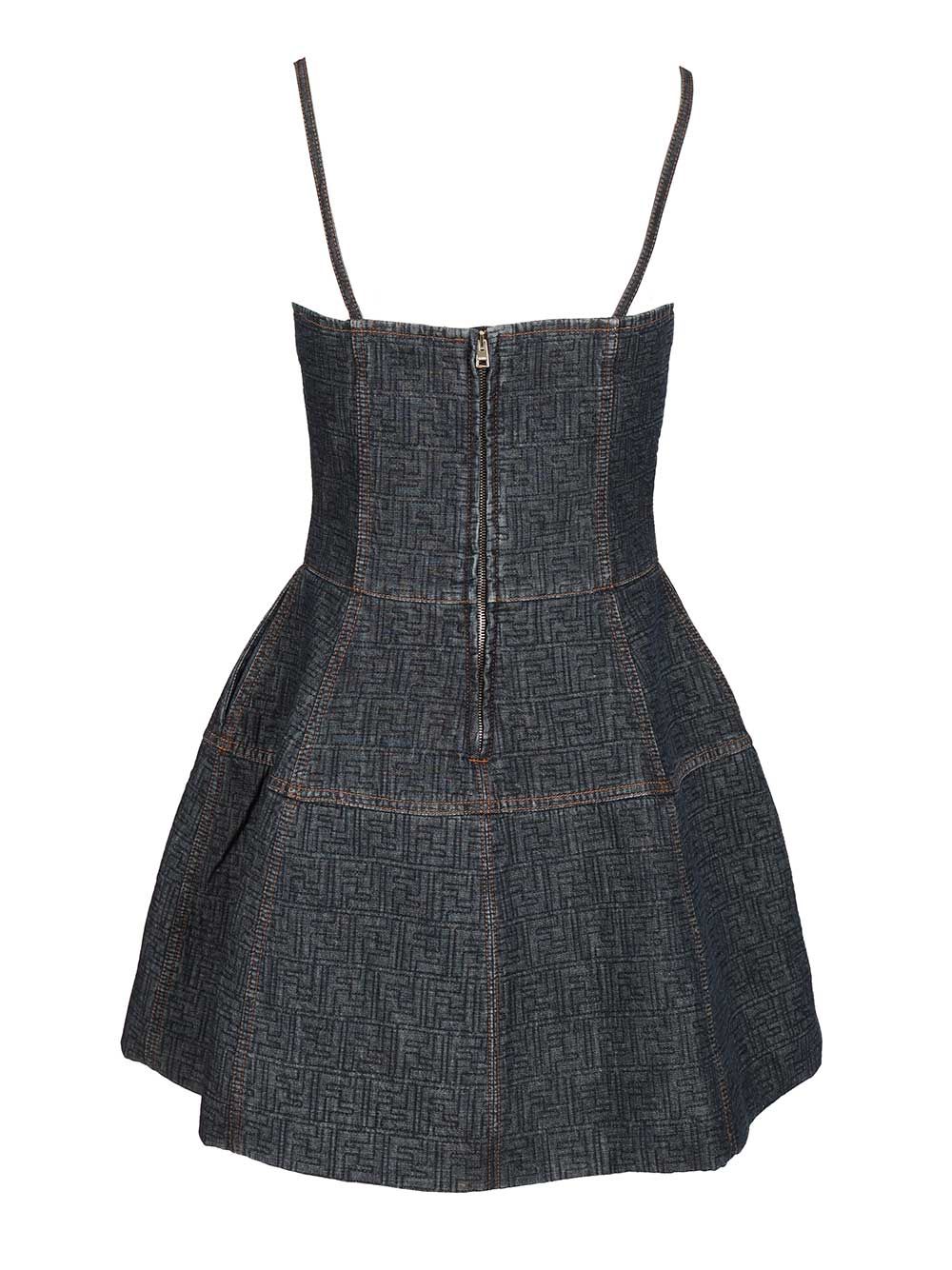 Fendi Abito Ff Padded Deni Dresses - Violet | f693193ba584504206d74646e50345566255a53d