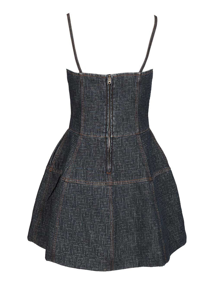 Fendi Ff Denim Dress Dresses - Blue | f693193ba584504206d74646e50345566255a53d