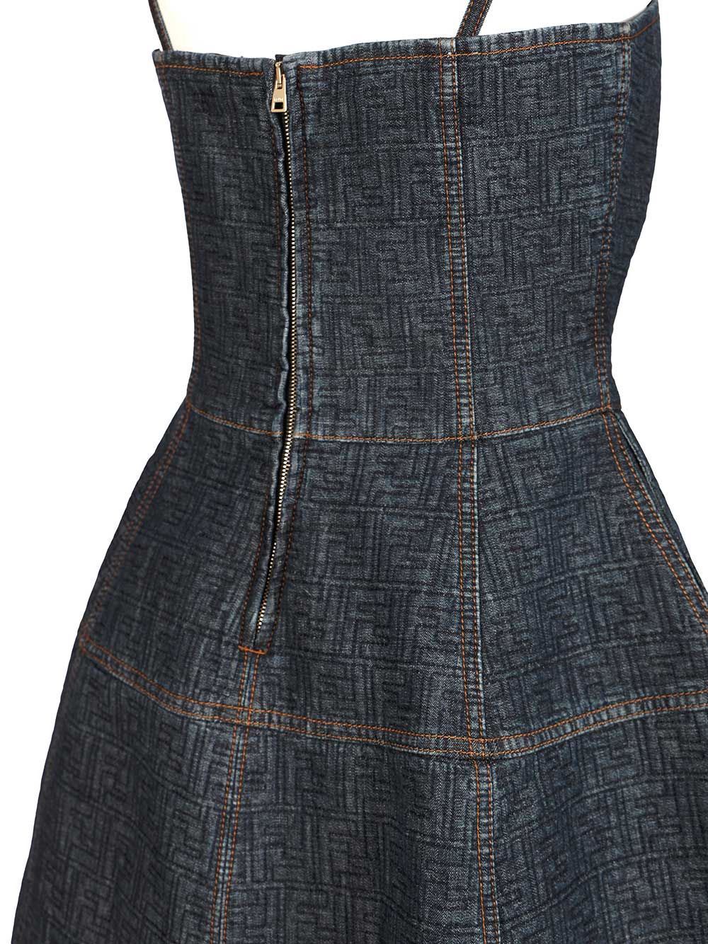 Fendi Ff Denim Dress Dresses - Blue | 40955779f2d79940cf47383e5b2e0f73343d9120