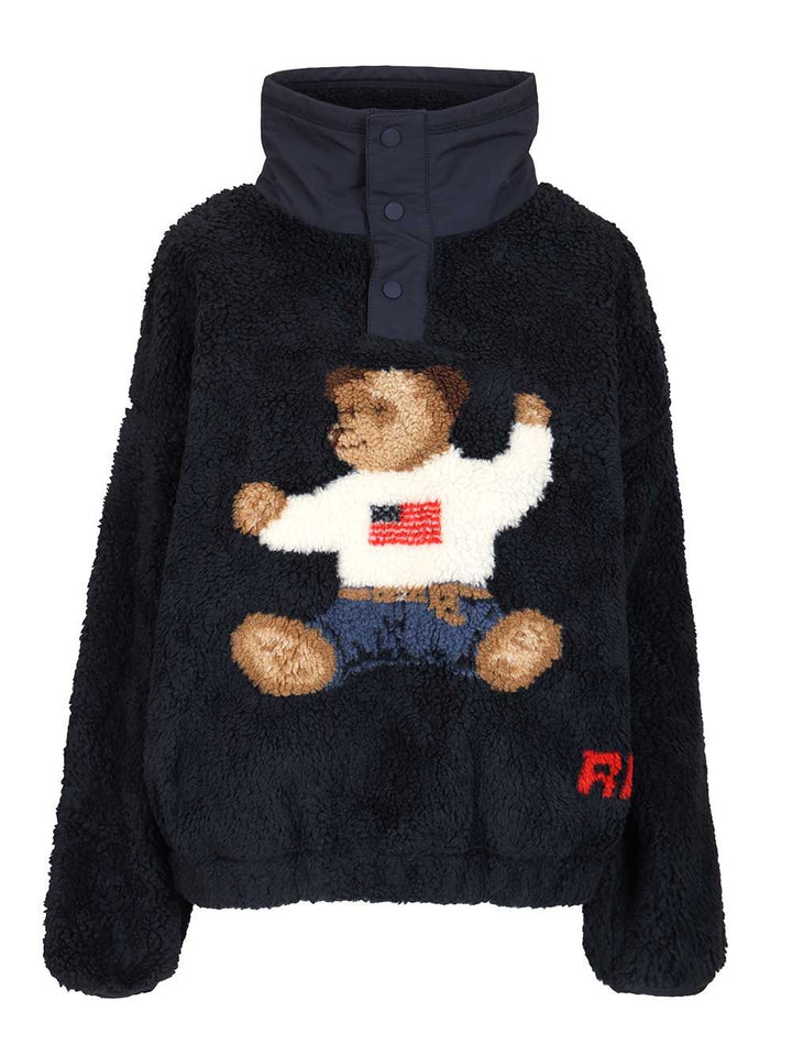 Polo Ralph Lauren Polo Bear High-Pile Fleece Mockneck Knitwear - Blue | a836862767111154e3eaaaafa574957058109f76