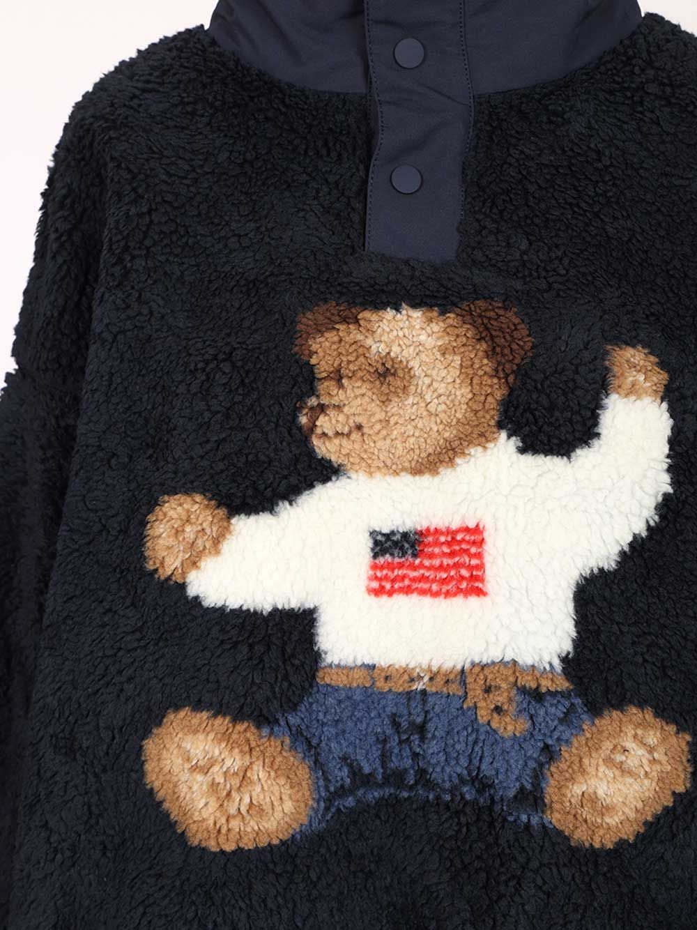 Polo Ralph Lauren Polo Bear High-Pile Fleece Mockneck Knitwear - Blue | c29fa70aa725f730f22cd3c91f1f19c9dae18e70