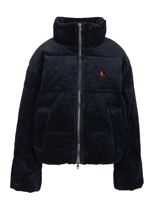 Ribbed Down Jacket Coats Blue