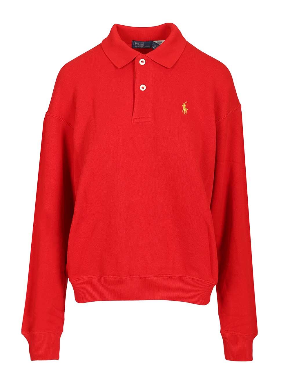 Polo Ralph Lauren Long-Sleeved Cotton Polo Knitwear - Red | f115bc96378ad017155c7f782fba127641c80d6a