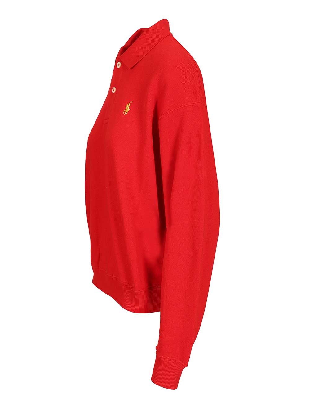 Polo Ralph Lauren Long-Sleeved Cotton Polo Knitwear - Red | 4f610f8b48924fdaba01af2578bb8c43e635e514