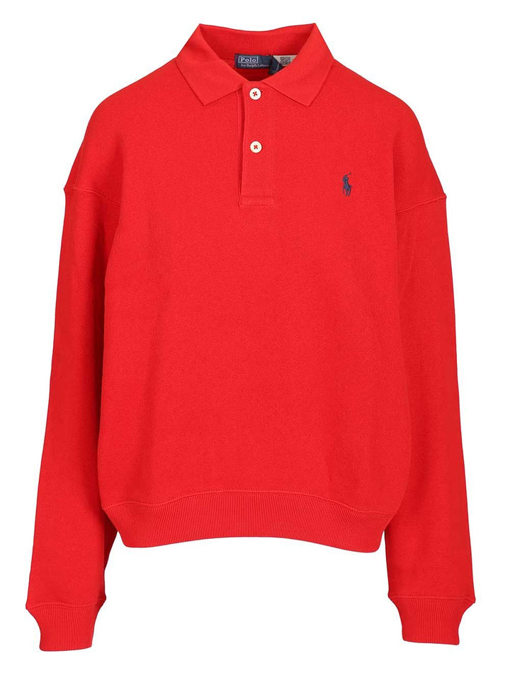 Polo Ralph Lauren Long-Sleeved Polo Shirt Knitwear - Red | ab6afb8a87b3ecdfe9c5332b410f1572b09609ad