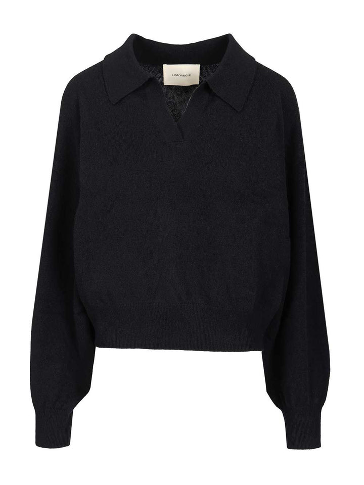 Lisa Yang Katriel Polo Sweater Knitwear - Blue | c6194feed079588235e4863832d40777c736faa8