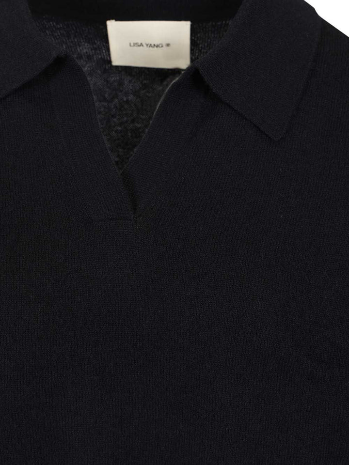 Lisa Yang Katriel Polo Sweater Knitwear - Blue | 8afc86a005dd3757a9e49c5cb85193d0db92ee57