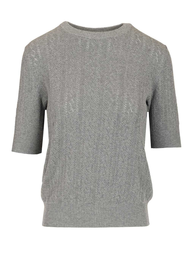 Lisa Yang Nika Tee Sweater Lace Dimond Openwork Knitwear - Grey | 49bb5c2c9443a1b575def8d718ef4cf569a9dc0b