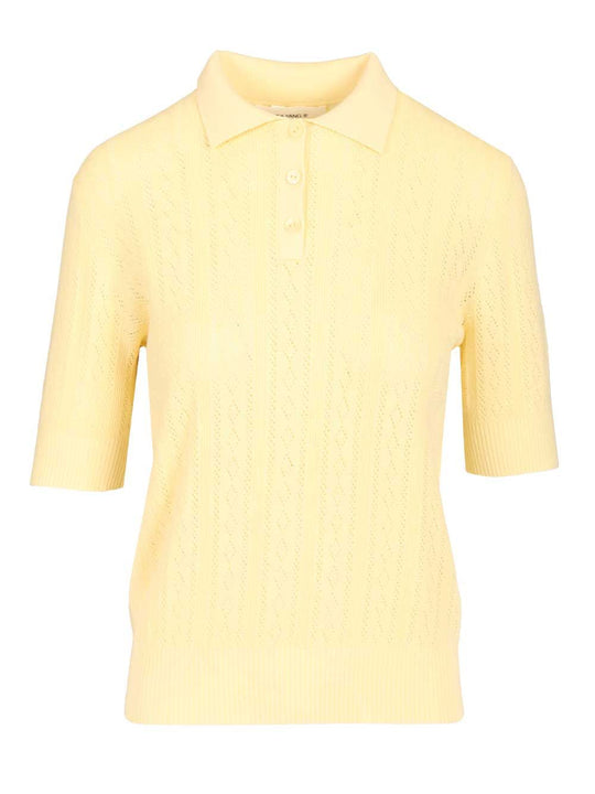 Sweater With Collar Polo Shirt Yellow