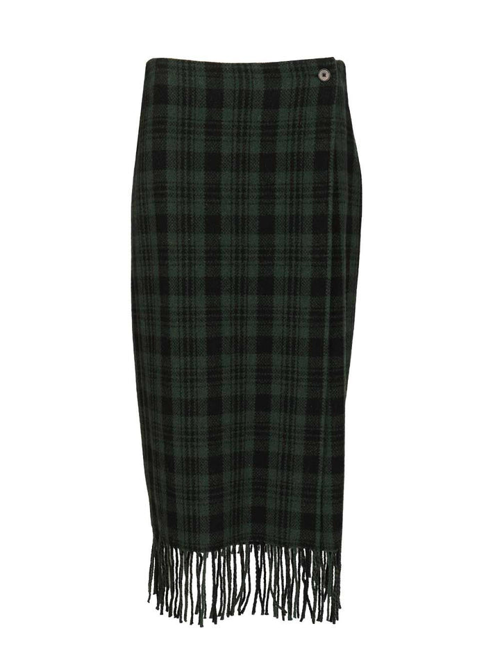 Polo Ralph Lauren Plaid Wool-Blend Wrap Skirt Skirts - Green | 6bc54e04069e7d19cc2a0145f8229ecffd157fb6