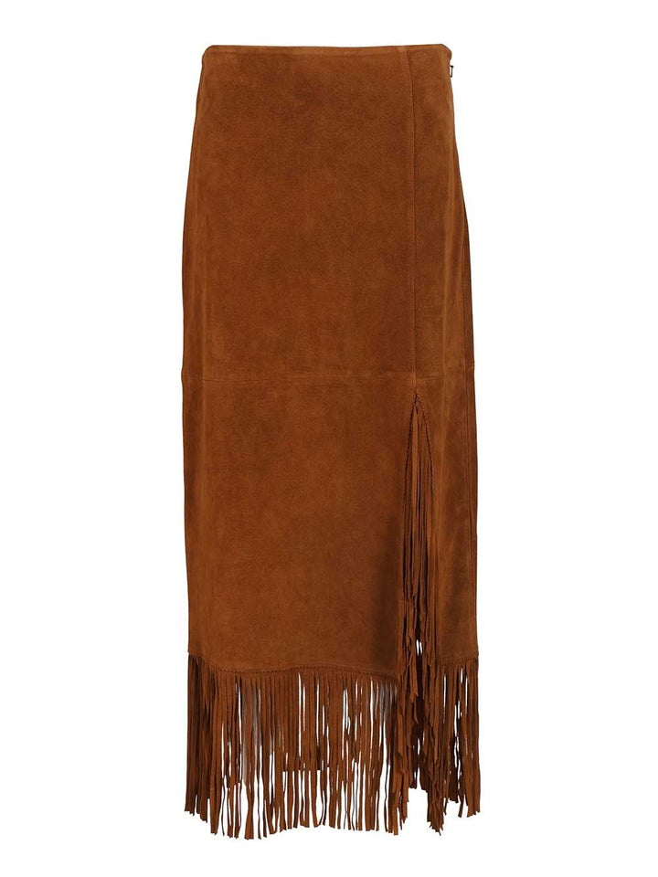 Polo Ralph Lauren Fringe Suede Skirt Skirts - Brown | ba8c866b0f033b64816d23c3fc945c32d3cc134b