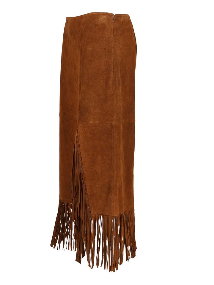 Polo Ralph Lauren Fringe Suede Skirt Skirts - Brown | 9c0dd3fefb9216c0b2f5f0a2a463935b79a32dfa