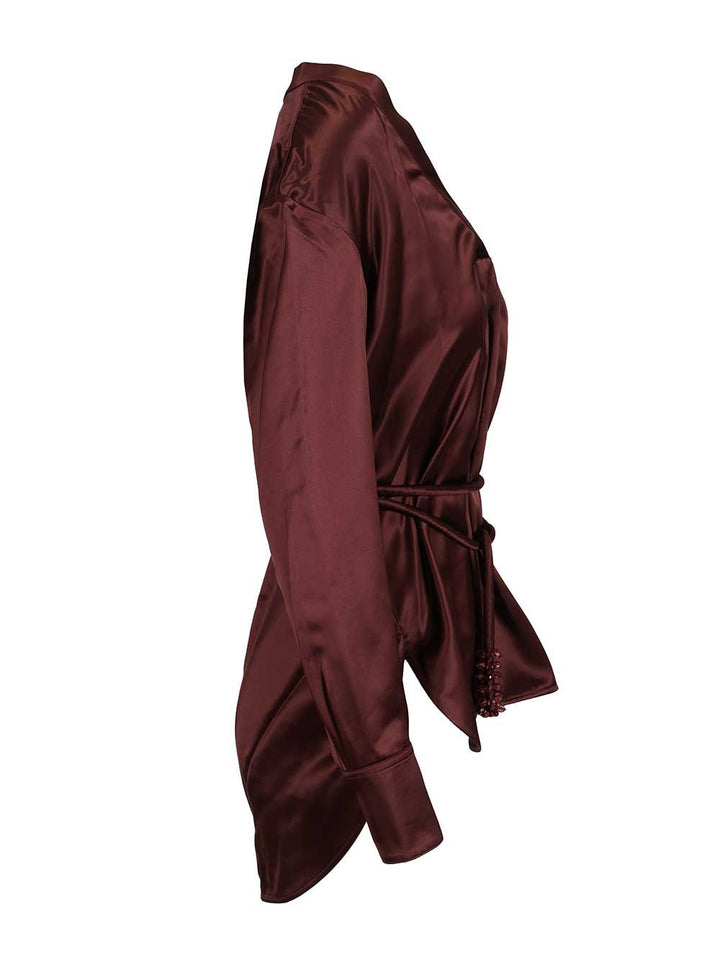 Tory Burch Viscose Top Shirts - Bordeaux | 33251f238c06de88460ff7ce101f1bb61e74a4f5
