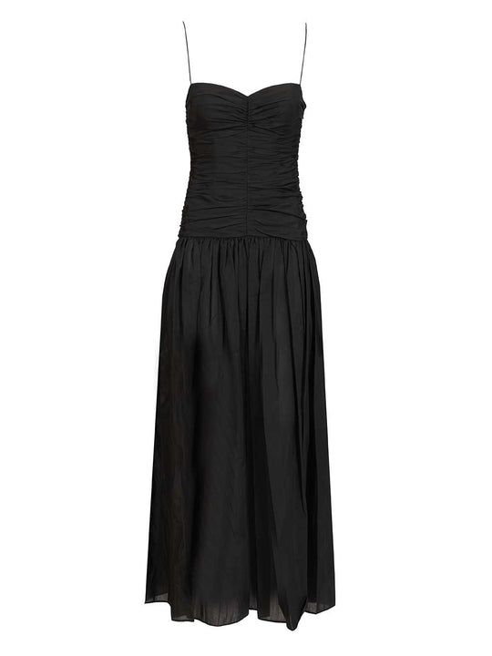 Gathered Drop Waist Dress Dresses Black