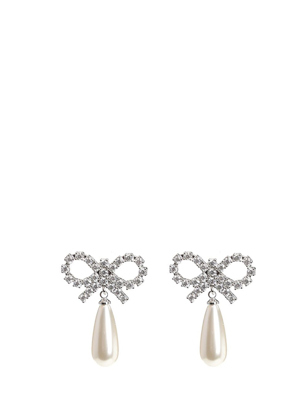 Self-Portrait Bow Pearl Earrings Jewelry - White | e6370620634f69af8180a7e41546d1bfa02ac559