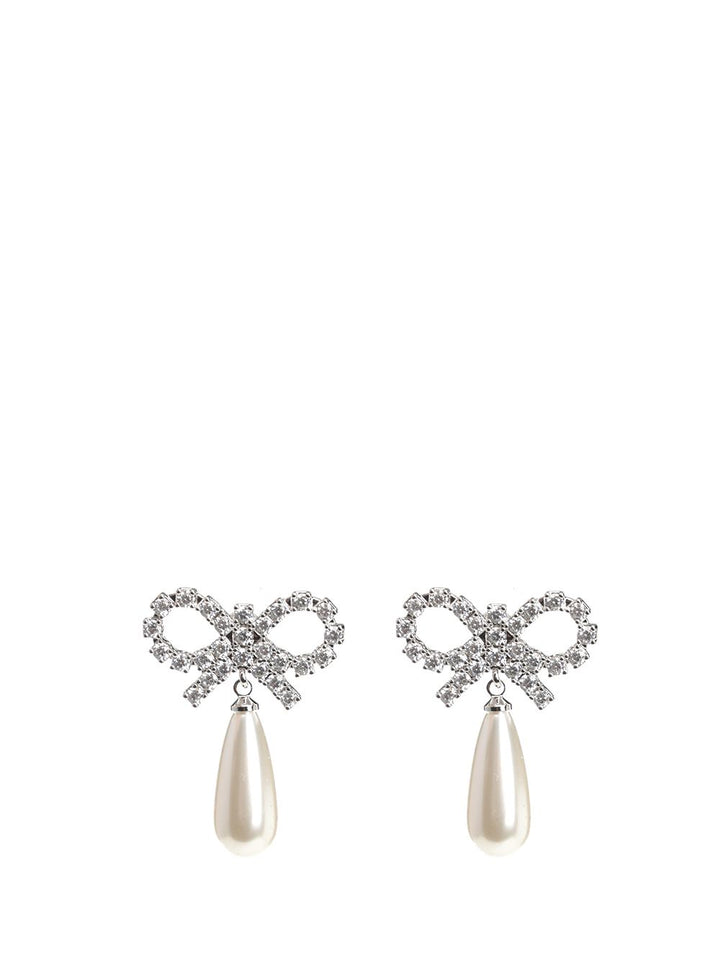 Self-Portrait Bow Pearl Earrings Jewelry - White | e6370620634f69af8180a7e41546d1bfa02ac559