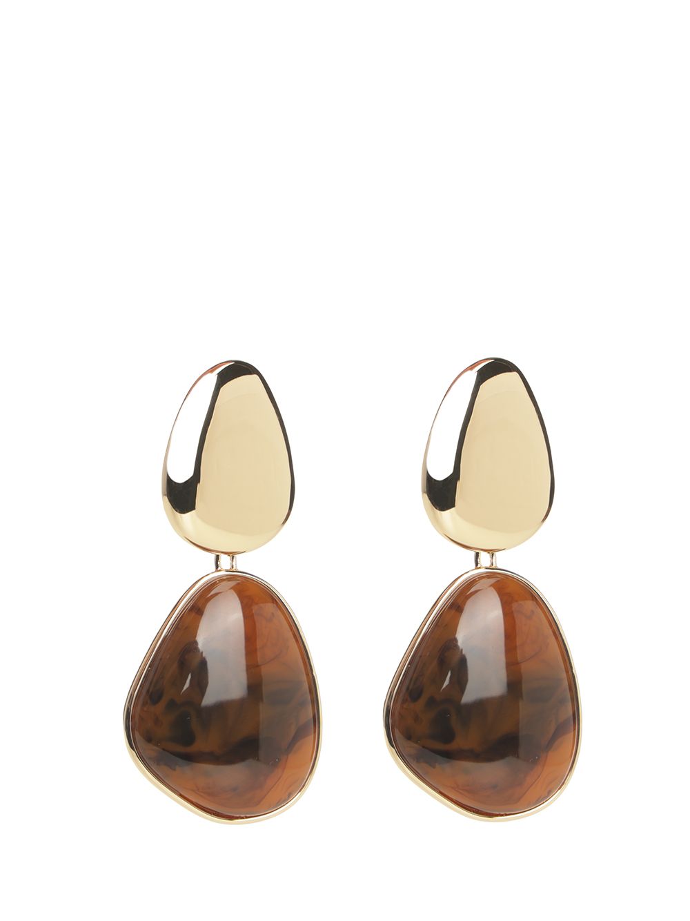 Self-Portrait Gold Tiger Eye Tiered Earrings Jewelry - Gold | f5b33d3c143a642141dbb8b1ff81aaeb0ebb6612
