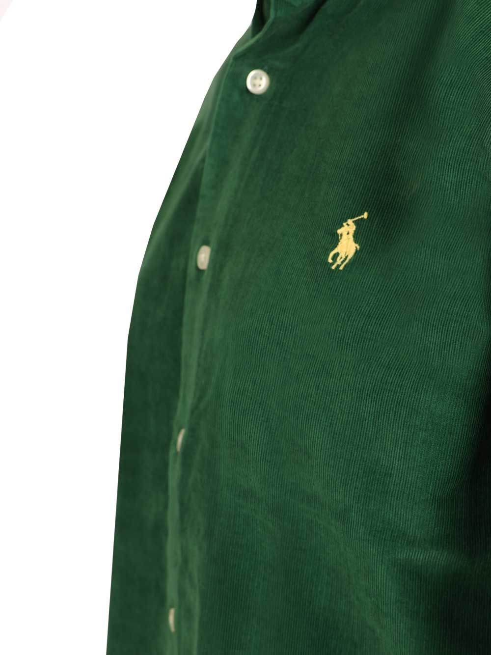 Polo Ralph Lauren Custom Fit Velvet Shirt Shirts - Green | b17bc808654378e6a2e79016f5195cd903b81fde