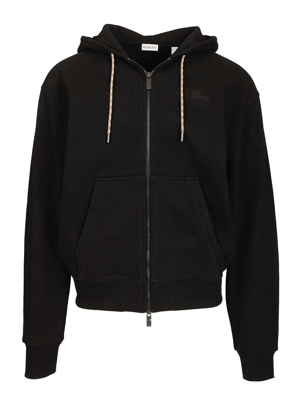 Burberry Rory Chk Pch Zip Hoodie Sweatshirts - Black | 959ed2d76a505a58dedc480a9d9c7ef172f903a9