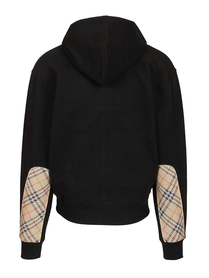 Burberry Rory Chk Pch Zip Hoodie Sweatshirts - Black | 850ba43dbfc4131a830ecaa5a910631d4fc87c7a