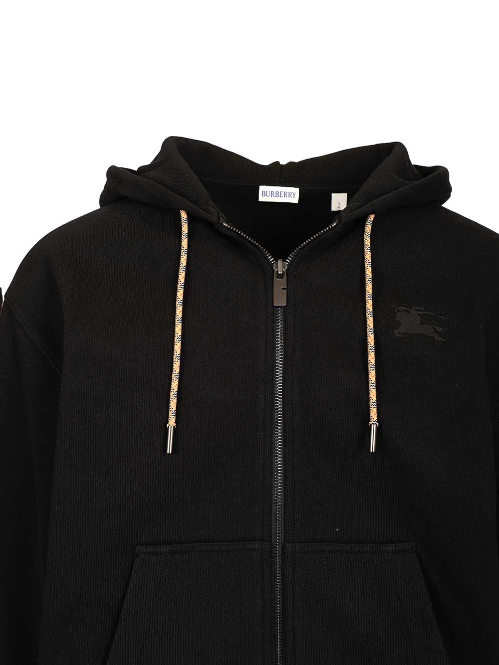 Burberry Rory Chk Pch Zip Hoodie Sweatshirts - Black | 79e9f50900e0c91196b05a26d6700f6922aff985