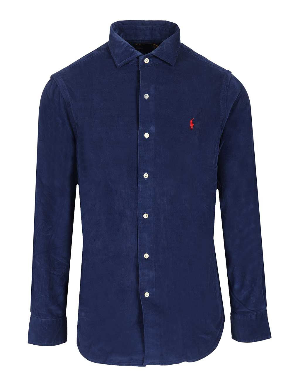 Polo Ralph Lauren Custom Fit Velvet Shirt Shirts - Blue | f42f55d98936cd7e333aec2e2c59041641584c26