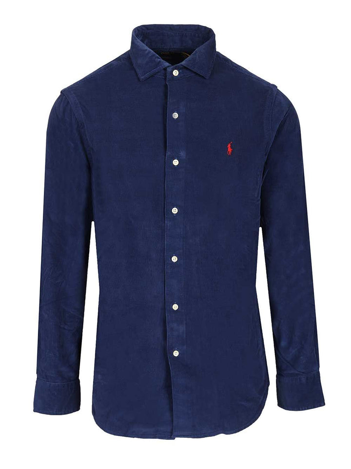 Polo Ralph Lauren Custom Fit Velvet Shirt Shirts - Blue | f42f55d98936cd7e333aec2e2c59041641584c26