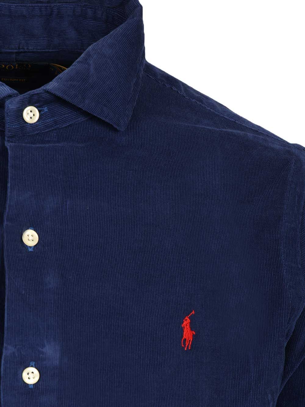 Polo Ralph Lauren Custom Fit Velvet Shirt Shirts - Blue | 2cdece49a871c692952c148fc1afcc6803cb2efa