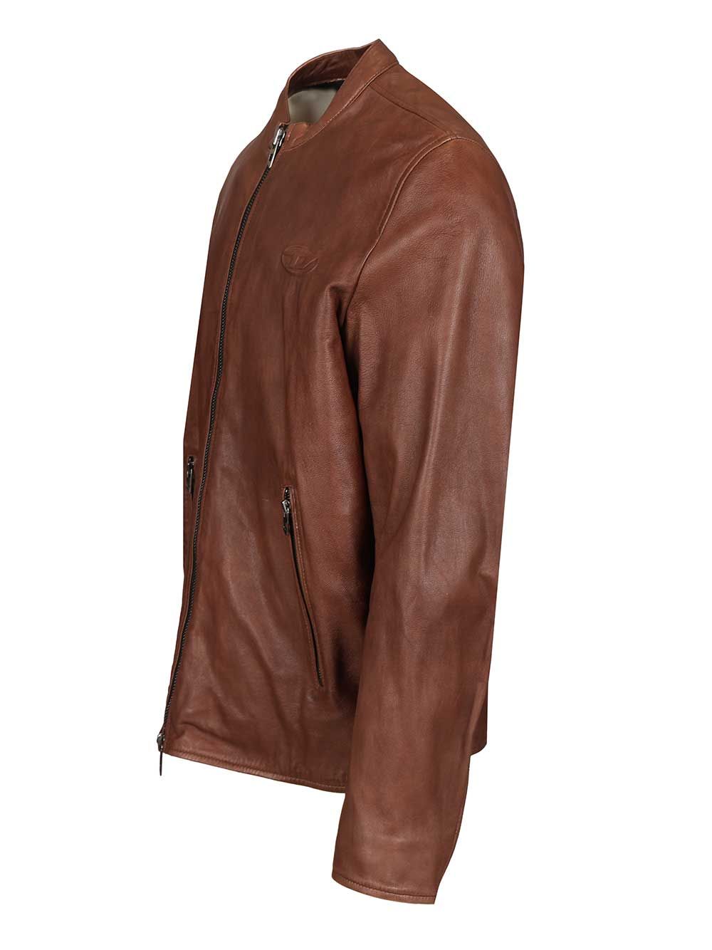 Diesel Leather Jacket Coats - Brown | 09254f500c6f3da654287c8ecfc84667efbf770b