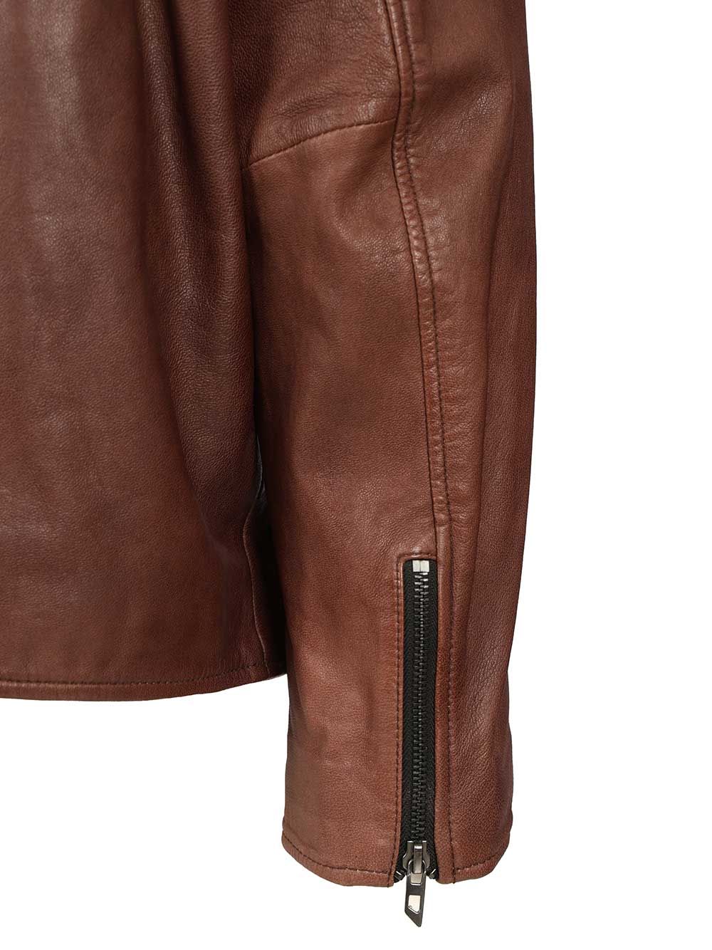 Diesel Leather Bomber Jacket Skirts - Brown | 16e1bb534e06de279c3860e48823d2807a577b6e