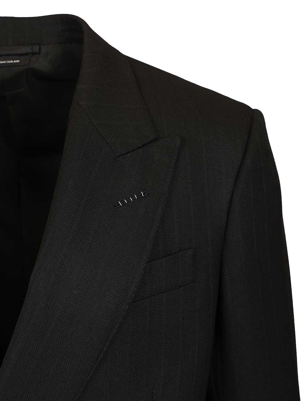 Tom Ford Double-Breasted Wool Blazer Jackets - Black | 8aa5c3b5a39c2342798ffbfc5c390513e3d58a44