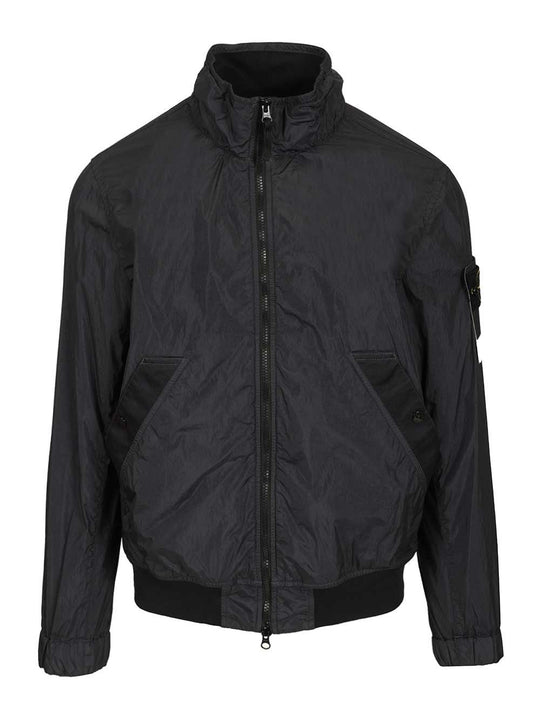 Jacket Garment Dyed Crinkle Reps Ny, Recycled Nylon Jackets Blue