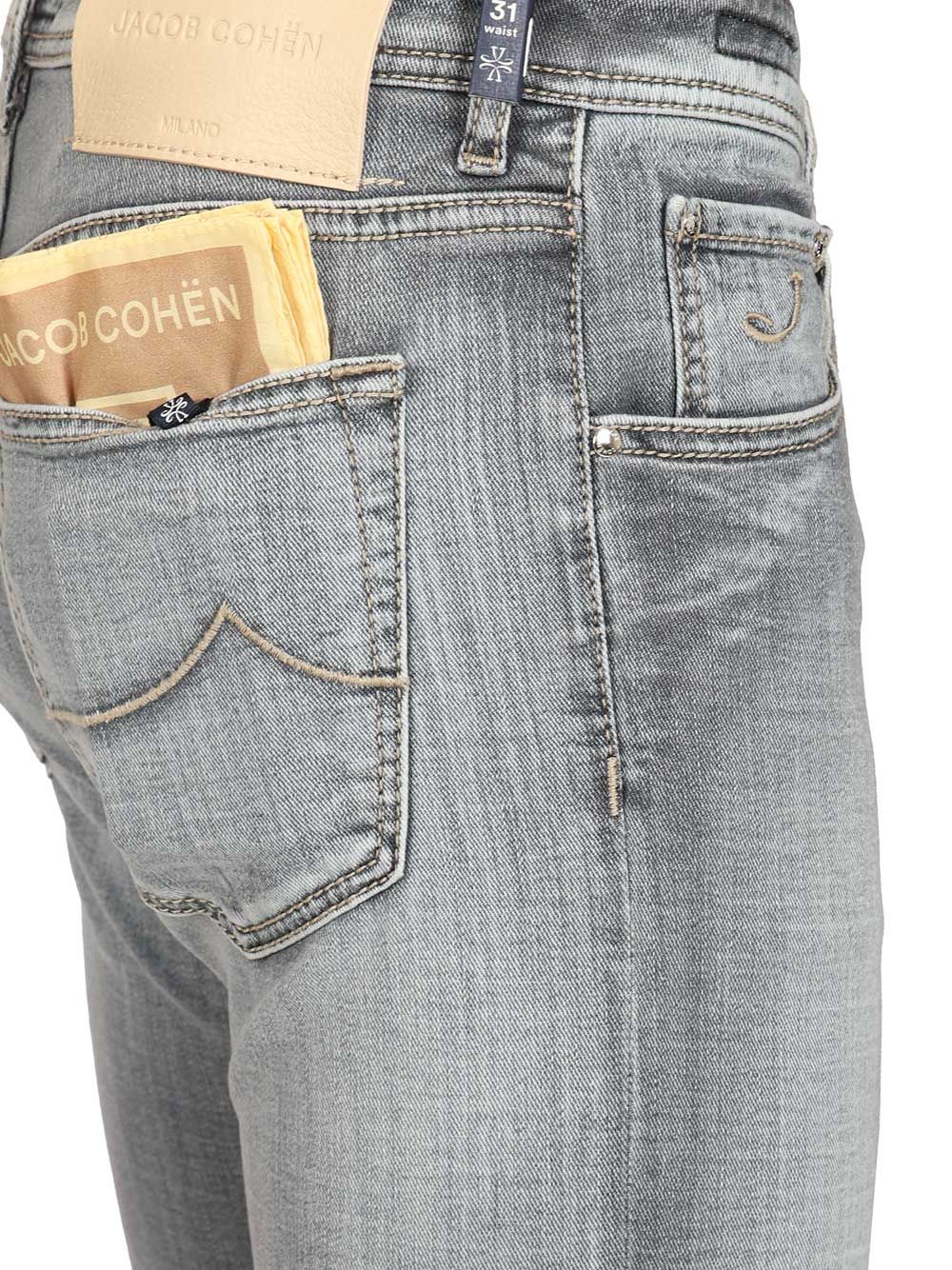 Jacob Cohen Pant 5 Pkt Super Slim Fit Nick Slim V2 Salpa Bianca 9 Oz Jeans - Grey | 54074ec3cc39519a1e56046f1b5da22230c00de7
