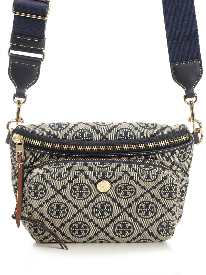 Tory Burch T Monogram Mini Belt Bag Crossbody Bags - Blue | 843476f059bd68c7304a2ca6f79a4eec19e587f9