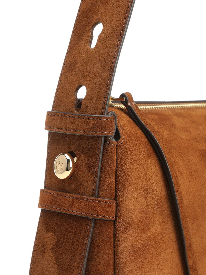 Tory Burch Romy Suede Small Shoulder Bag Shoulder Bags - Beige | 6489f257f265b5c7735e82046f1c6b4b3587c17c