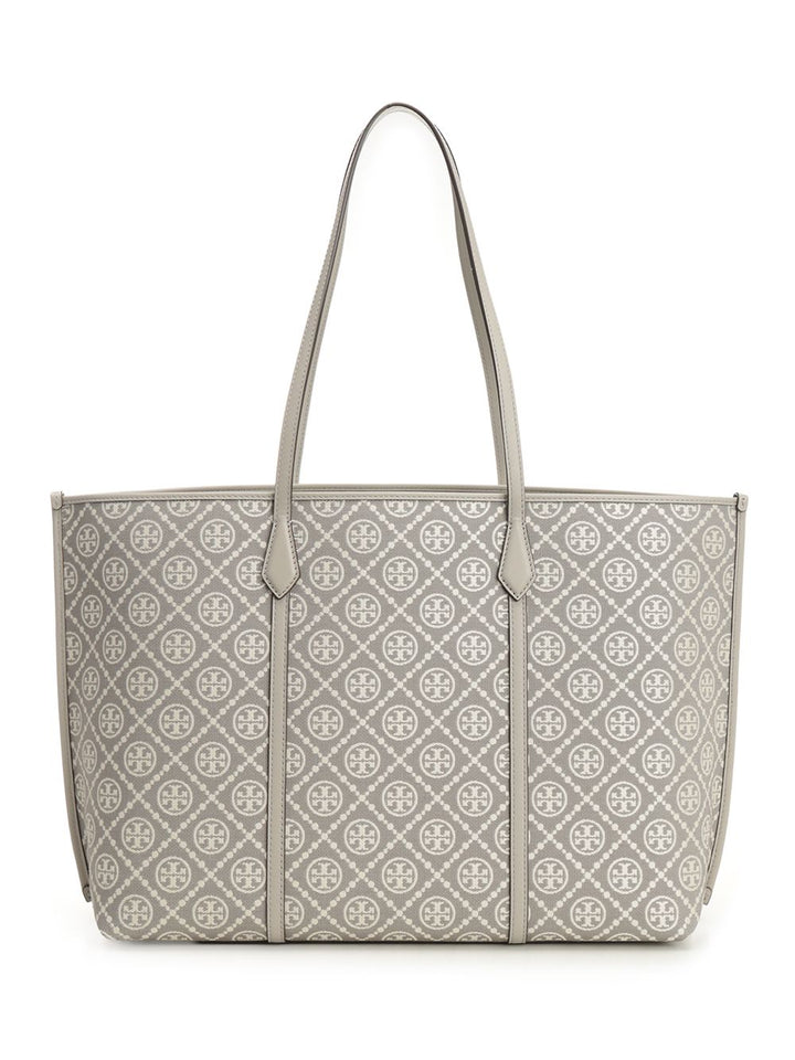 Tory Burch Perry T Monogram Tote Shoulder Bags - Grey | dc455019b1bfc3eca1c477814d6108808028bf78