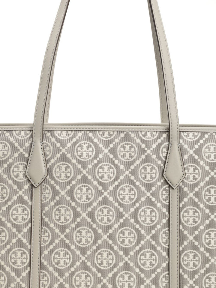 Tory Burch Perry T Monogram Tote Shoulder Bags - Grey | f2e90549ca0c1ea6f20ba5d51c75652e38b03107