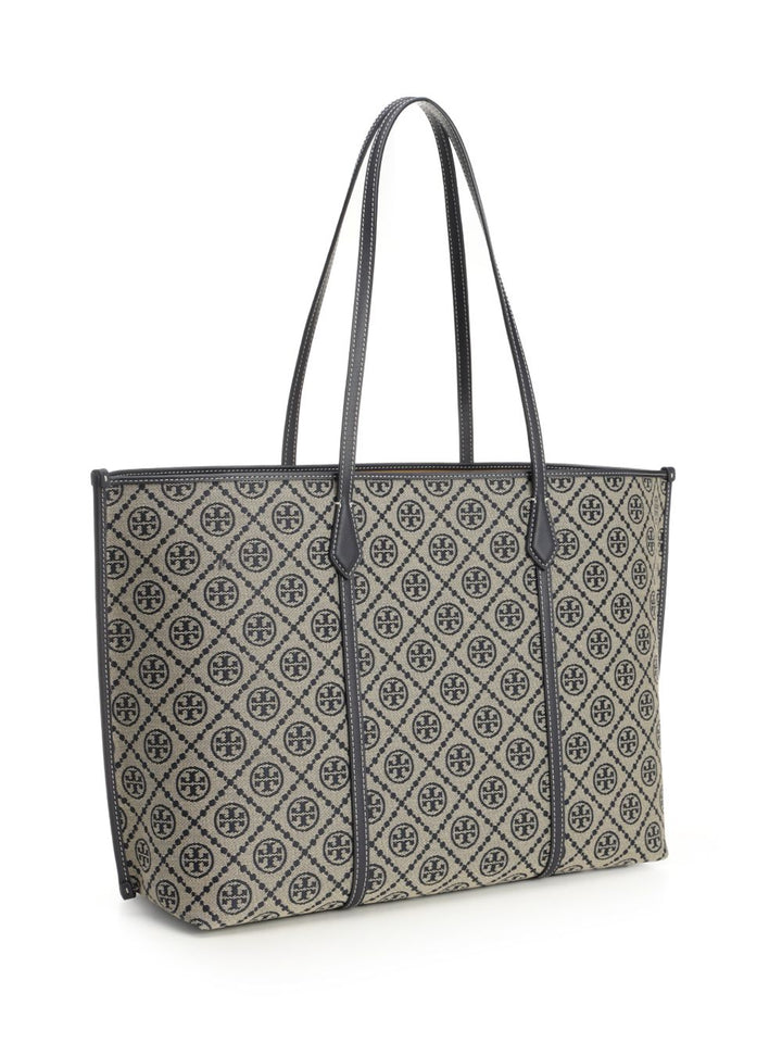 Tory Burch Perry T Monogram Tote Shoulder Bags - Blue | 9f4045eea208332977f75d94ccc413e04dbb3ce3