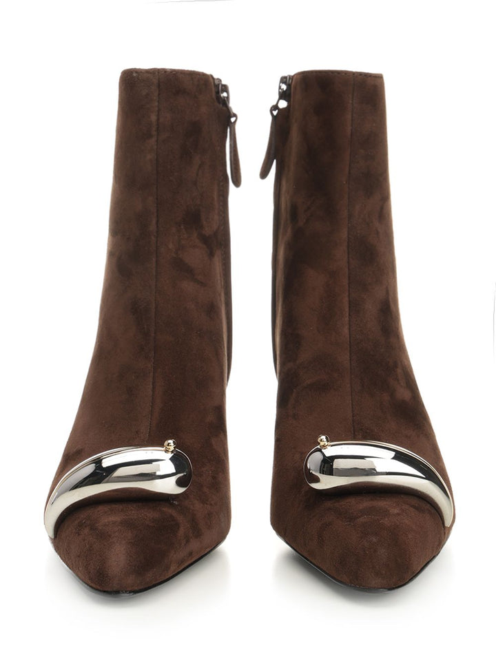 Tory Burch Pierced Xl 65 Suede Ankle Boots - Brown | 7911f22c4155b98e782a0db50da716d07c1e1467