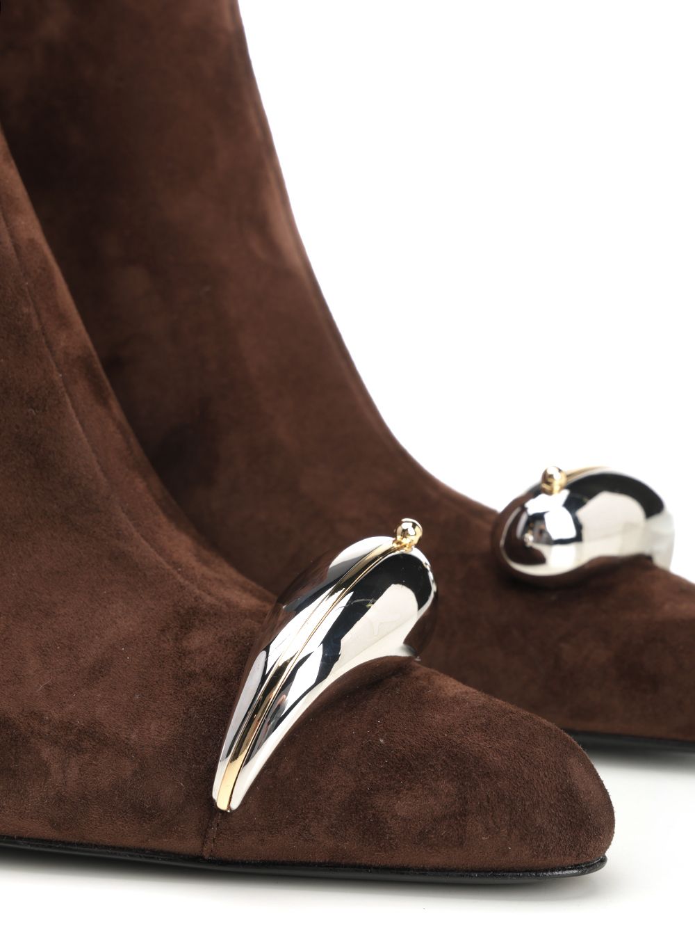 Tory Burch Pierced Xl 65 Suede Ankle Boots - Brown | 8e36223527632c6000b61e63954aa541b8b9d332