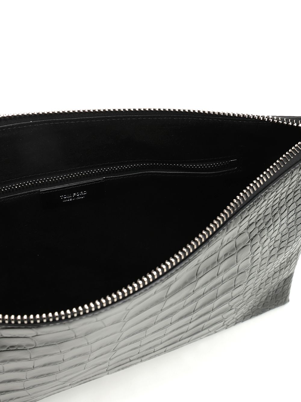 Tom Ford Shiny Printed Croc Large Slim Pouch Small leather goods - Black | b35d043d51501fa0ae5fbdf6f802b2649a2701b6