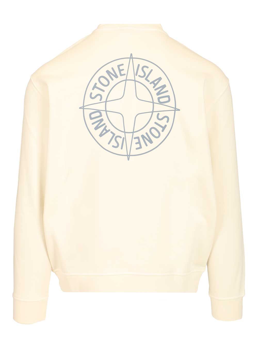 Stone Island Organic Cotton Sweatshirt Sweatshirts - White | 470fcba7901b23913025cf8fa3f6bf0fdfd5f1a5