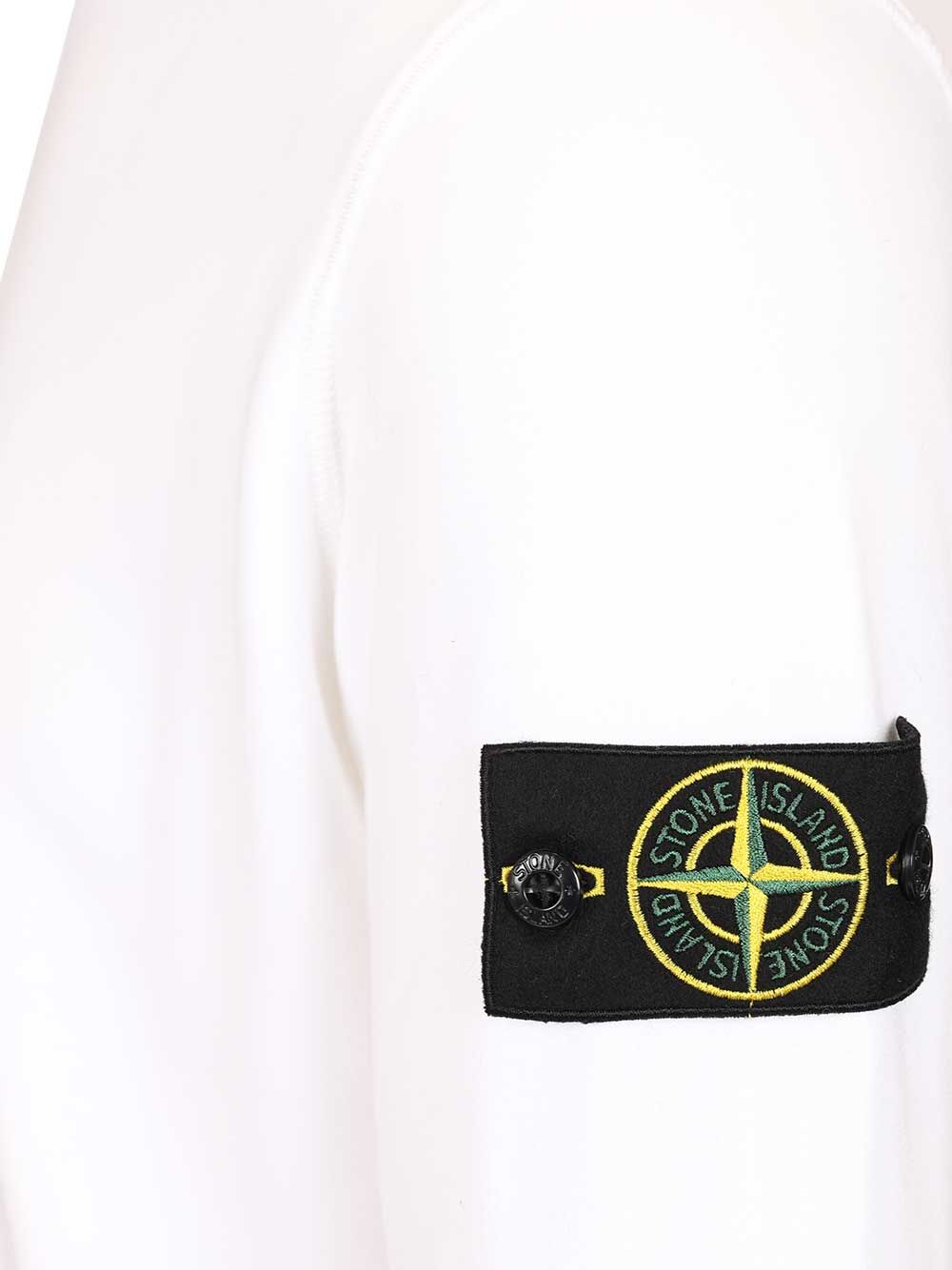 Stone Island Organic Cotton Sweatshirt Sweatshirts - White | 8dc1bb36fb2dfe3e9308add8f2196efe4126479d