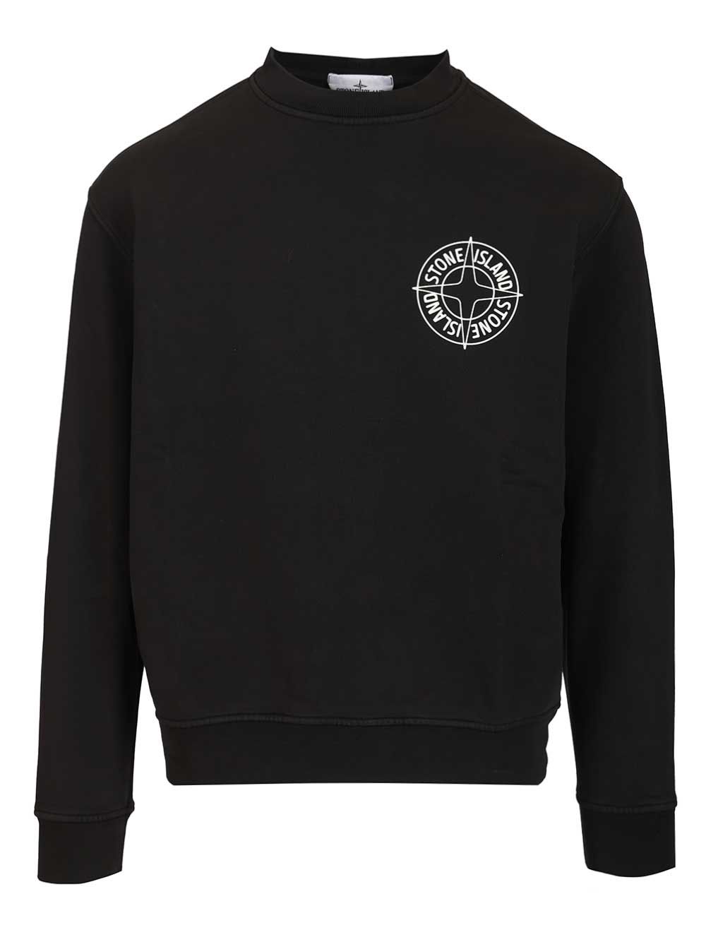 Stone Island Organic Cotton Sweatshirt Sweatshirts - Black | 05fae6063c61088d53b4e2246f924e585744b38c